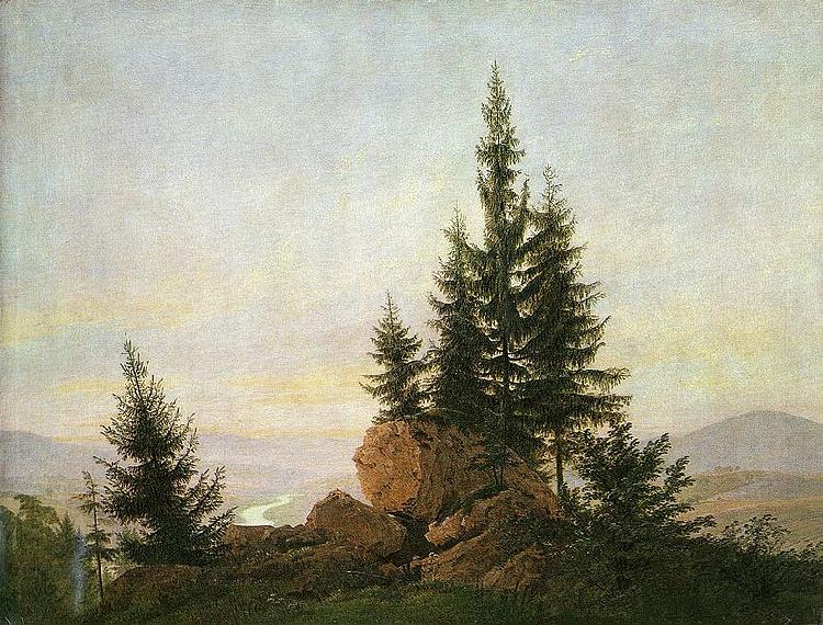 Caspar David Friedrich Ausblick ins Elbtal oil painting image